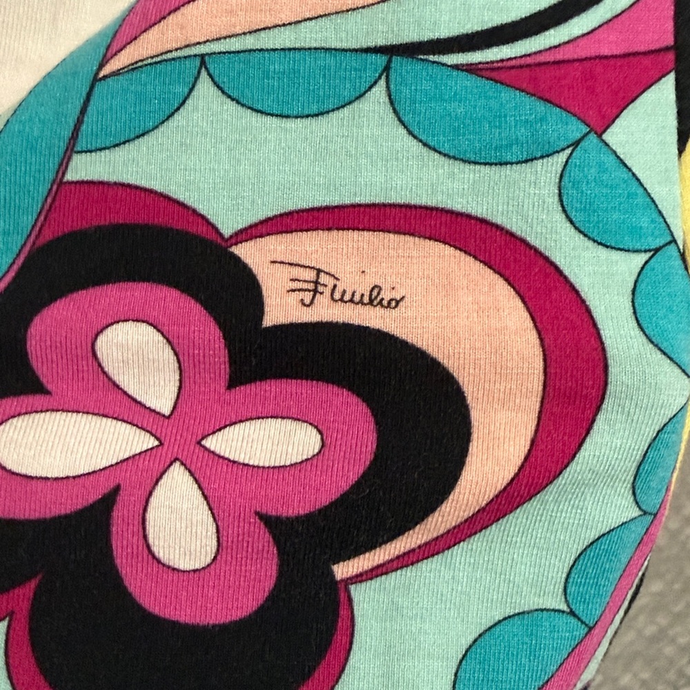 Emilio Pucci Multicolor Retro V‑Neck 3/4 sleeve Top - Picture 5 of 9